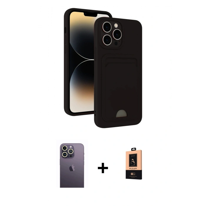 MARSİLYAN™- iPhone 13 Pro Max Kılıf Vadi Çizgi Prime - Şeffaf Maxco Cam Ekran Koruyucu + Neon Fosforlu Kamera Lens - BZ