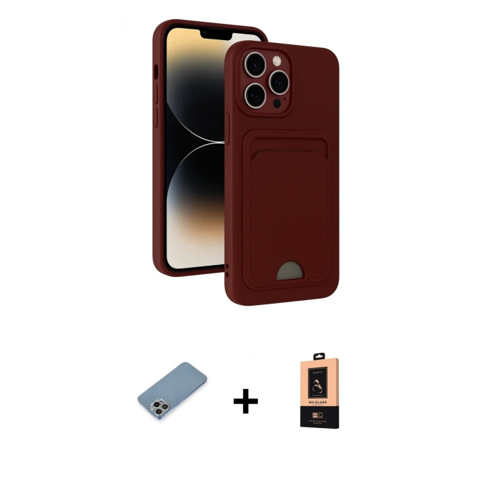 MARSİLYAN™- iPhone 13 Pro Max Kılıf Vadi Çizgi Prime - Şeffaf Maxco Cam Ekran Koruyucu + Shine Kamera Lens Koruma Cam - GI