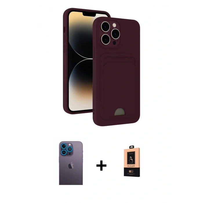 MARSİLYAN™- iPhone 13 Pro Max Kılıf Vadi Çizgi Prime - Şeffaf Maxco Cam Ekran Koruyucu + Neon Fosforlu Kamera Lens - MI