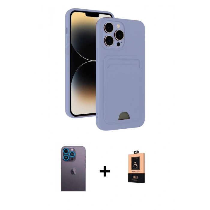 MARSİLYAN™- iPhone 13 Pro Max Kılıf Vadi Çizgi Prime - Şeffaf Maxco Cam Ekran Koruyucu + Neon Fosforlu Kamera Lens - MI