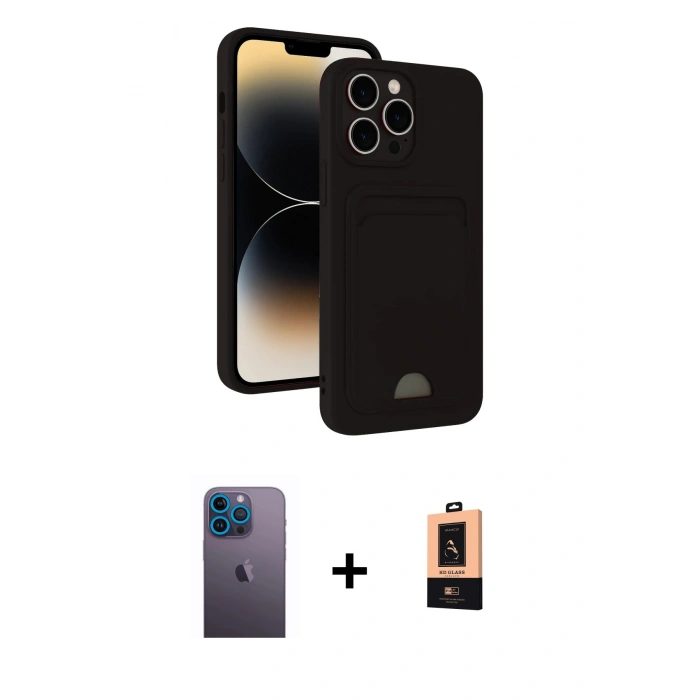 MARSİLYAN™- iPhone 13 Pro Max Kılıf Vadi Çizgi Prime - Şeffaf Maxco Cam Ekran Koruyucu + Neon Fosforlu Kamera Lens - MI