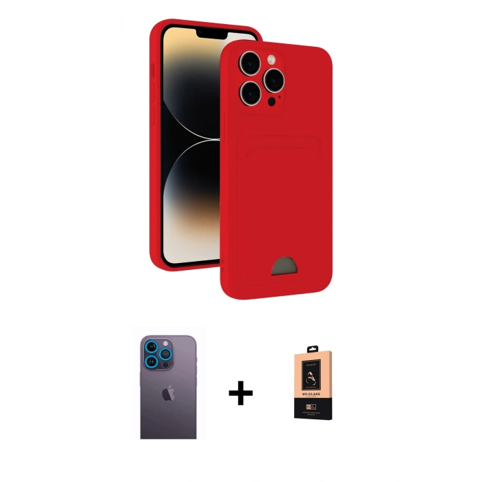 MARSİLYAN™- iPhone 13 Pro Max Kılıf Vadi Çizgi Prime - Şeffaf Maxco Cam Ekran Koruyucu + Neon Fosforlu Kamera Lens - MI