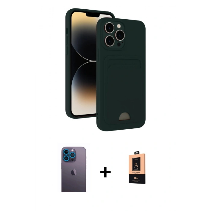 MARSİLYAN™- iPhone 13 Pro Max Kılıf Vadi Çizgi Prime - Şeffaf Maxco Cam Ekran Koruyucu + Neon Fosforlu Kamera Lens - MI