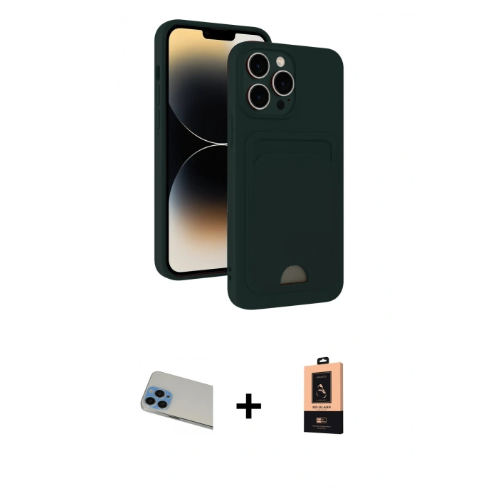 MARSİLYAN™- iPhone 13 Pro Max Kılıf Vadi Çizgi Prime - Şeffaf Maxco Cam Ekran Koruyucu + Rainbow Kamera Lens Koruma Cam - MI