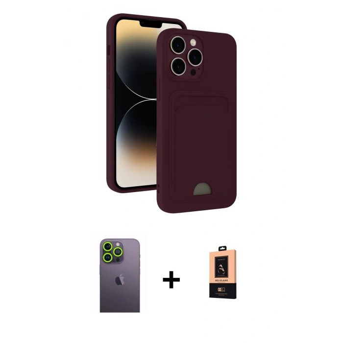 MARSİLYAN™- iPhone 13 Pro Max Kılıf Vadi Çizgi Prime - Şeffaf Maxco Cam Ekran Koruyucu + Neon Fosforlu Kamera Lens - YL
