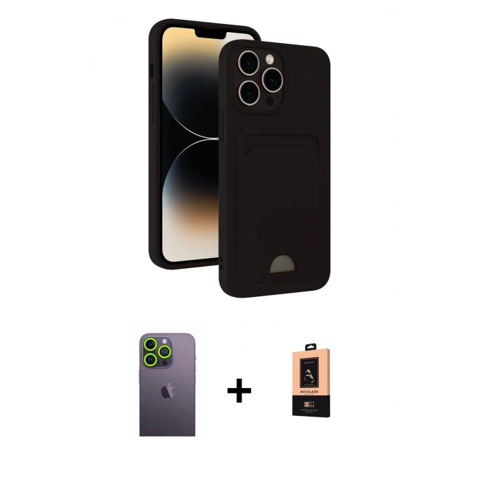MARSİLYAN™- iPhone 13 Pro Max Kılıf Vadi Çizgi Prime - Şeffaf Maxco Cam Ekran Koruyucu + Neon Fosforlu Kamera Lens - YL