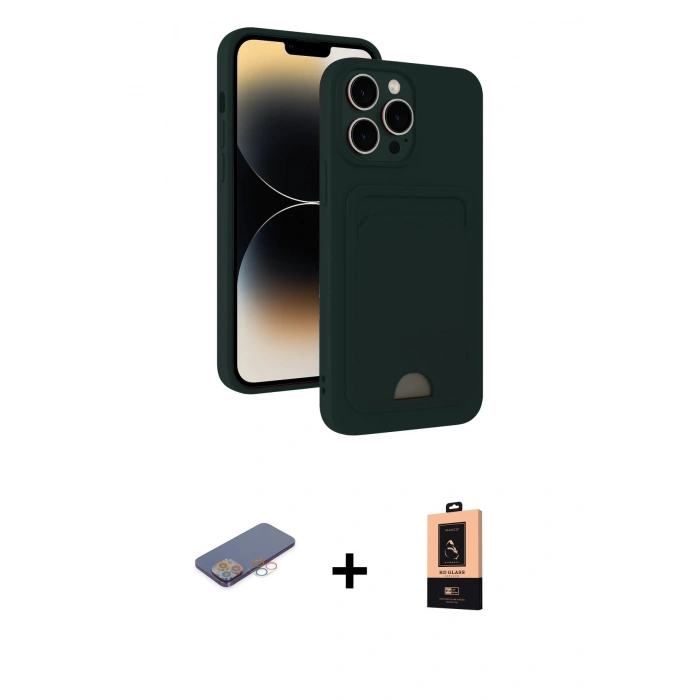 MARSİLYAN™- iPhone 13 Pro Max Kılıf Vadi Çizgi Prime - Şeffaf Maxco Cam Ekran Koruyucu + Pembe Renkli Kamera Lens Koruma Cam