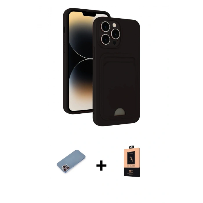 MARSİLYAN™- iPhone 13 Pro Max Kılıf Vadi Çizgi Prime - Şeffaf Maxco Cam Ekran Koruyucu + Shine Kamera Lens Koruma Cam - PE