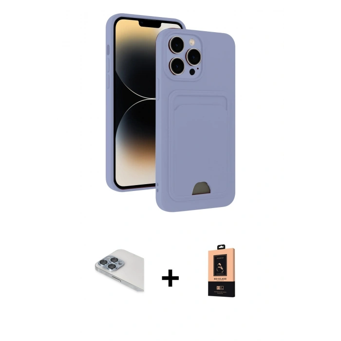 MARSİLYAN™- iPhone 13 Pro Max Kılıf Vadi Çizgi Prime - Şeffaf Maxco Cam Ekran Koruyucu + Pers Alüminyum Kamera Lens - SABE