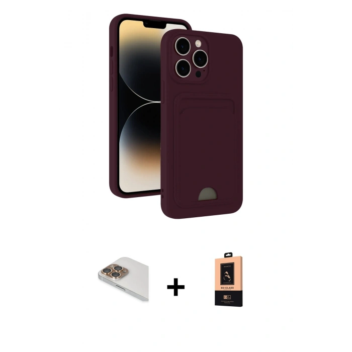 MARSİLYAN™- iPhone 13 Pro Max Kılıf Vadi Çizgi Prime - Şeffaf Maxco Cam Ekran Koruyucu + Pers Alüminyum Kamera Lens - GD