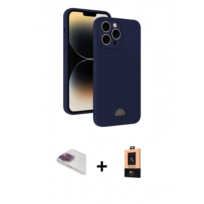 MARSİLYAN™- iPhone 13 Pro Max Kılıf Vadi Çizgi Prime - Şeffaf Maxco Cam Ekran Koruyucu + Pers Alüminyum Kamera Lens - GI