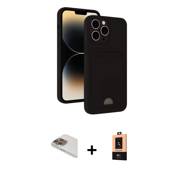 MARSİLYAN™- iPhone 13 Pro Max Kılıf Vadi Çizgi Prime - Şeffaf Maxco Cam Ekran Koruyucu + Pers Alüminyum Kamera Lens - GD