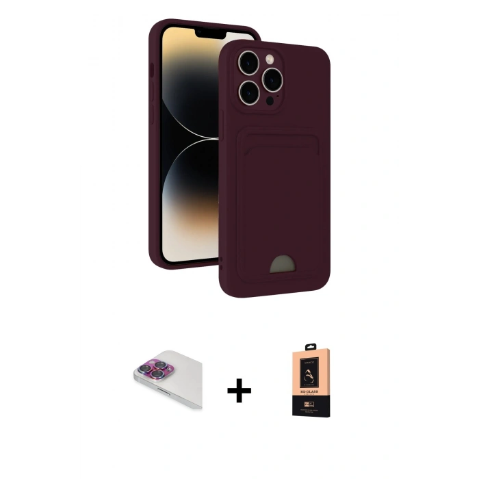 MARSİLYAN™- iPhone 13 Pro Max Kılıf Vadi Çizgi Prime - Şeffaf Maxco Cam Ekran Koruyucu + Pers Alüminyum Kamera Lens - GI