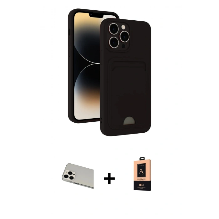 MARSİLYAN™- iPhone 13 Pro Max Kılıf Vadi Çizgi Prime - Şeffaf Maxco Cam Ekran Koruyucu + Rainbow Kamera Lens Koruma Cam - BZ