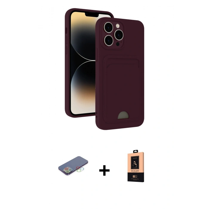 MARSİLYAN™- iPhone 13 Pro Max Kılıf Vadi Çizgi Prime - Şeffaf Maxco Cam Ekran Koruyucu + Renkli Kamera Lens Koruma Cam - MI