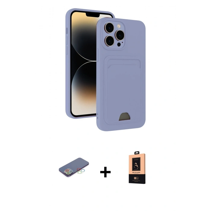MARSİLYAN™- iPhone 13 Pro Max Kılıf Vadi Çizgi Prime - Şeffaf Maxco Cam Ekran Koruyucu + Renkli Kamera Lens Koruma Cam - MI
