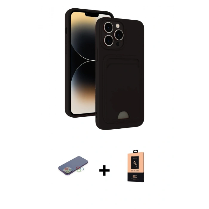 MARSİLYAN™- iPhone 13 Pro Max Kılıf Vadi Çizgi Prime - Şeffaf Maxco Cam Ekran Koruyucu + Renkli Kamera Lens Koruma Cam - MI