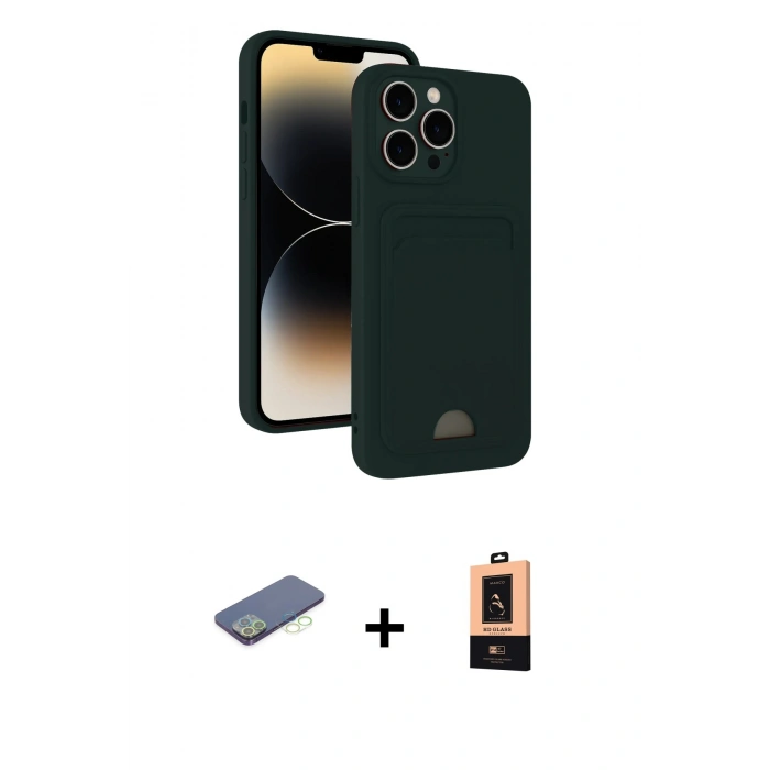 MARSİLYAN™- iPhone 13 Pro Max Kılıf Vadi Çizgi Prime - Şeffaf Maxco Cam Ekran Koruyucu + Renkli Kamera Lens Koruma Cam - YL