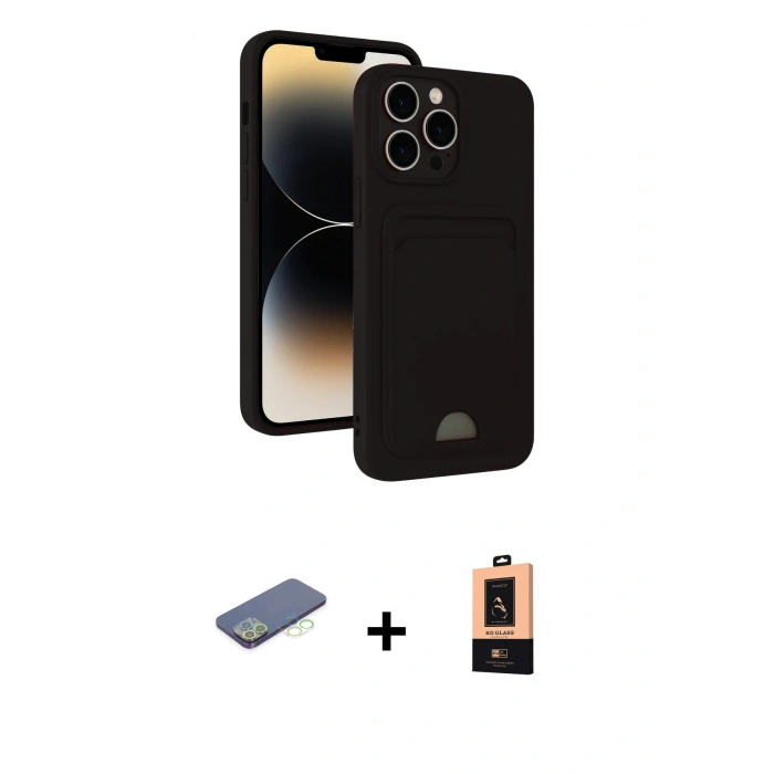 MARSİLYAN™- iPhone 13 Pro Max Kılıf Vadi Çizgi Prime - Şeffaf Maxco Cam Ekran Koruyucu + Renkli Kamera Lens Koruma Cam - YL
