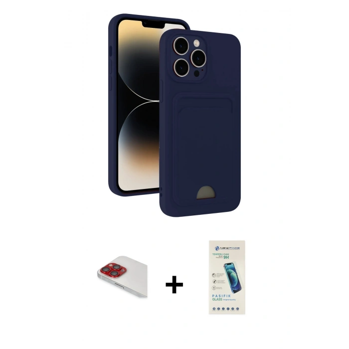 MARSİLYAN™- iPhone 13 Pro Max Kılıf Vadi Çizgi Prime - Şeffaf Pasifik Cam Ekran Koruyucu + Pers Alüminyum Kamera Lens - KI