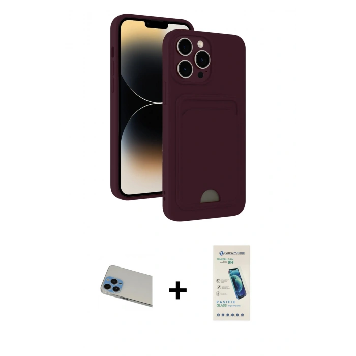 MARSİLYAN™- iPhone 13 Pro Max Kılıf Vadi Çizgi Prime - Şeffaf Pasifik Cam Ekran Koruyucu + Rainbow Kamera Lens Koruma Cam - MI