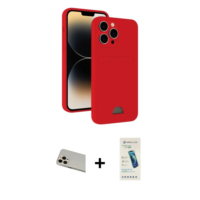 MARSİLYAN™- iPhone 13 Pro Max Kılıf Vadi Çizgi Prime - Şeffaf Pasifik Cam Ekran Koruyucu + Rainbow Kamera Lens Koruma Cam - REGD