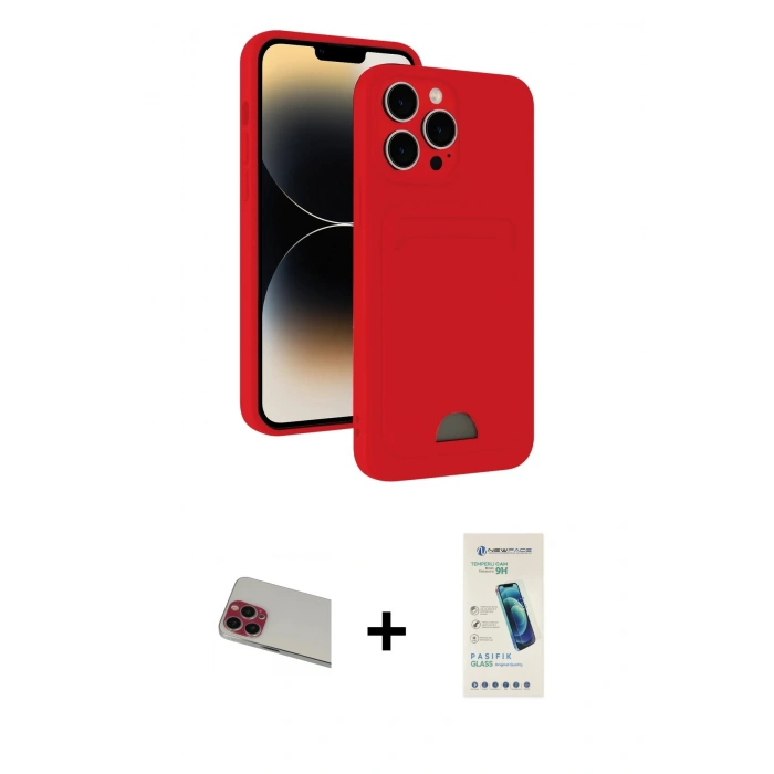 MARSİLYAN™- iPhone 13 Pro Max Kılıf Vadi Çizgi Prime - Şeffaf Pasifik Cam Ekran Koruyucu + Rainbow Kamera Lens Koruma Cam - KI