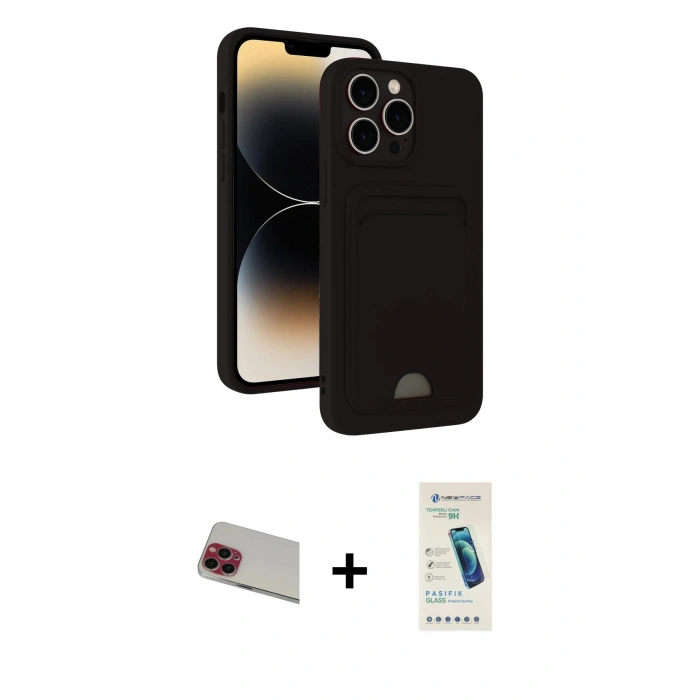 MARSİLYAN™- iPhone 13 Pro Max Kılıf Vadi Çizgi Prime - Şeffaf Pasifik Cam Ekran Koruyucu + Rainbow Kamera Lens Koruma Cam - KI