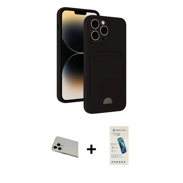 MARSİLYAN™- iPhone 13 Pro Max Kılıf Vadi Çizgi Prime - Şeffaf Pasifik Cam Ekran Koruyucu + Rainbow Kamera Lens Koruma Cam - REGD