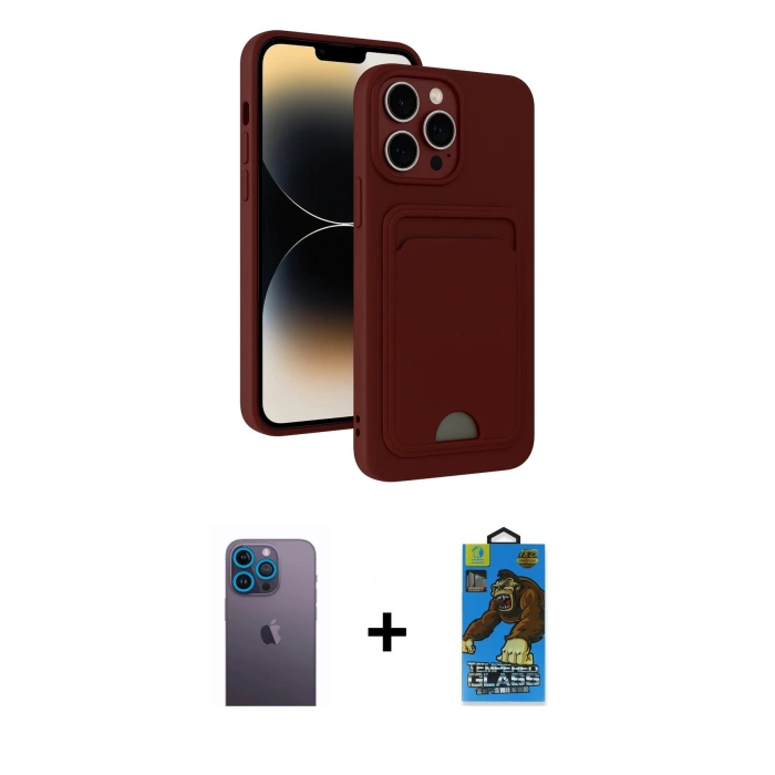 MARSİLYAN™- iPhone 13 Pro Max Kılıf Vadi Çizgi Prime - Siyah 18D Cam Ekran Koruyucu + Neon Fosforlu Kamera Lens - MI