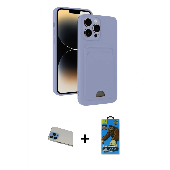 MARSİLYAN™- iPhone 13 Pro Max Kılıf Vadi Çizgi Prime - Siyah 18D Cam Ekran Koruyucu + Rainbow Kamera Lens Koruma Cam - MI
