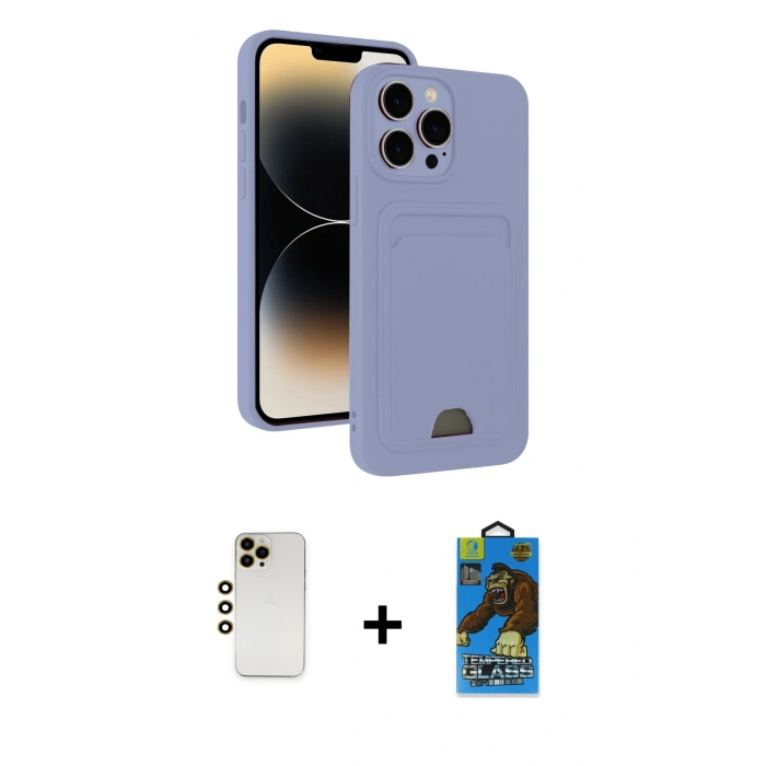MARSİLYAN™- iPhone 13 Pro Max Kılıf Vadi Çizgi Prime - Siyah 18D Cam Ekran Koruyucu + Shine Kamera Lens - GD