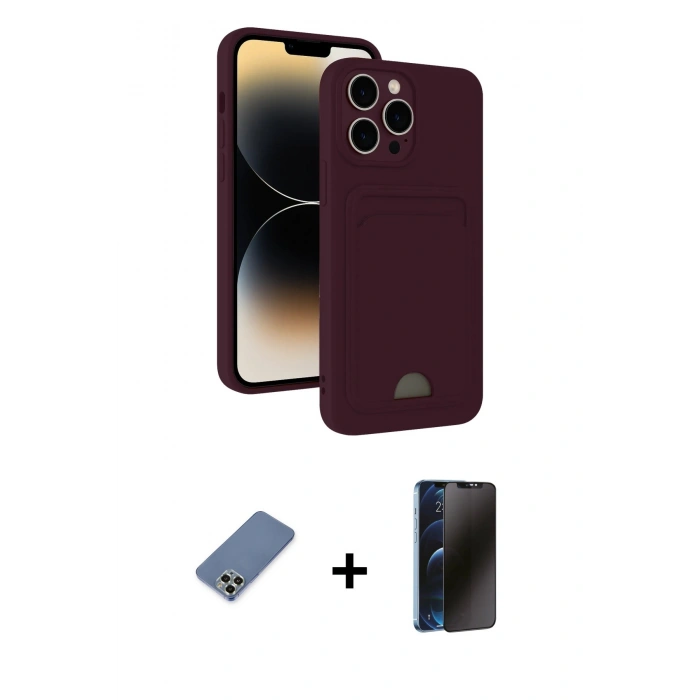 MARSİLYAN™- iPhone 13 Pro Max Kılıf Vadi Çizgi Prime - Siyah 3D Antistatik Hayalet Cam Ekran Koruyucu + Açık Yeşil Metal Kamera Lens Koruma Cam
