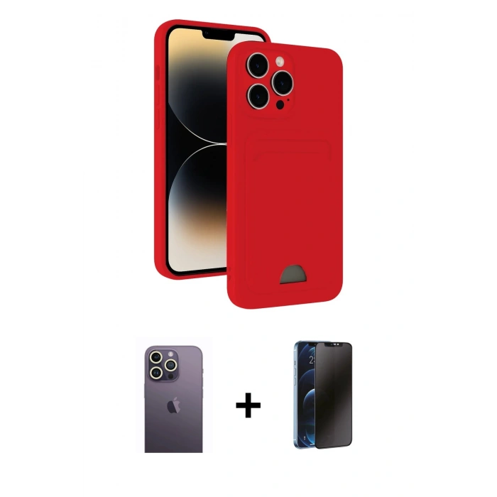MARSİLYAN™- iPhone 13 Pro Max Kılıf Vadi Çizgi Prime - Siyah 3D Antistatik Hayalet Cam Ekran Koruyucu + Neon Fosforlu Kamera Lens - BZ