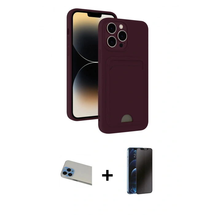 MARSİLYAN™- iPhone 13 Pro Max Kılıf Vadi Çizgi Prime - Siyah 3D Antistatik Hayalet Cam Ekran Koruyucu + Rainbow Kamera Lens Koruma Cam - MI