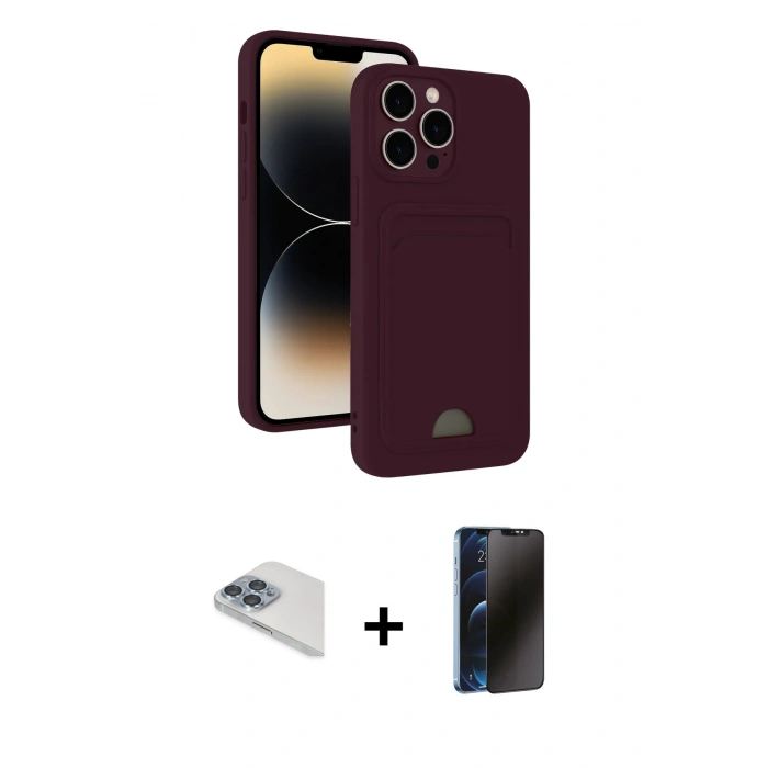 MARSİLYAN™- iPhone 13 Pro Max Kılıf Vadi Çizgi Prime - Siyah 3D Antistatik Hayalet Cam Ekran Koruyucu + Pers Alüminyum Kamera Lens - SABE