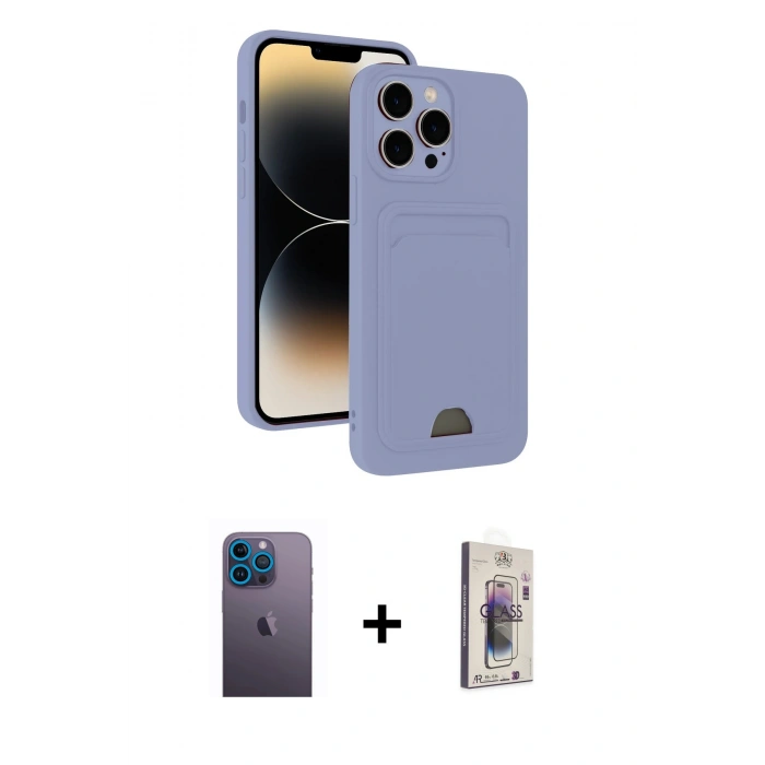 MARSİLYAN™- iPhone 13 Pro Max Kılıf Vadi Çizgi Prime - Siyah Bilvis 3D Cam Ekran Koruyucu + Neon Fosforlu Kamera Lens - MI