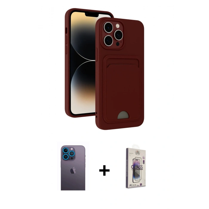MARSİLYAN™- iPhone 13 Pro Max Kılıf Vadi Çizgi Prime - Siyah Bilvis 3D Cam Ekran Koruyucu + Neon Fosforlu Kamera Lens - MI