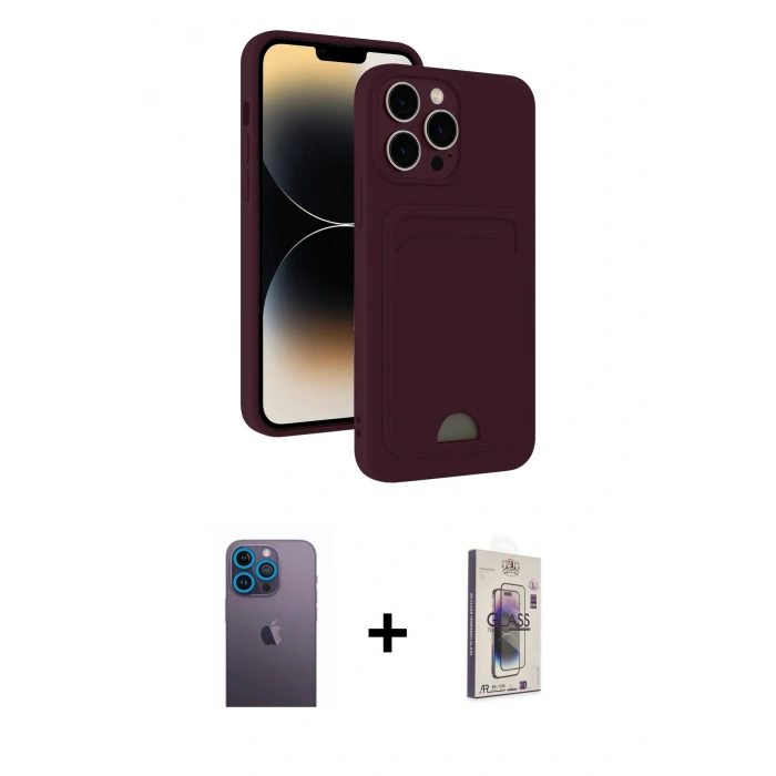 MARSİLYAN™- iPhone 13 Pro Max Kılıf Vadi Çizgi Prime - Siyah Bilvis 3D Cam Ekran Koruyucu + Neon Fosforlu Kamera Lens - MI