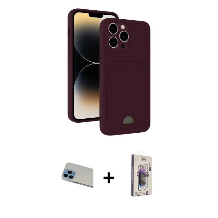 MARSİLYAN™- iPhone 13 Pro Max Kılıf Vadi Çizgi Prime - Siyah Bilvis 3D Cam Ekran Koruyucu + Rainbow Kamera Lens Koruma Cam - MI