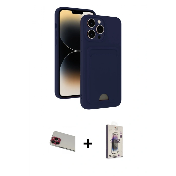 MARSİLYAN™- iPhone 13 Pro Max Kılıf Vadi Çizgi Prime - Siyah Bilvis 3D Cam Ekran Koruyucu + Rainbow Kamera Lens Koruma Cam - KI