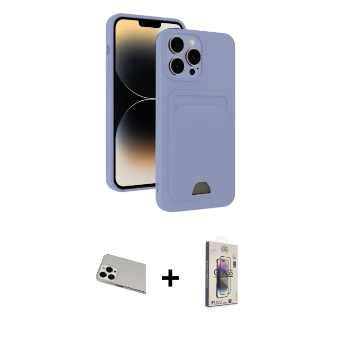 MARSİLYAN™- iPhone 13 Pro Max Kılıf Vadi Çizgi Prime - Siyah Bilvis 3D Cam Ekran Koruyucu + Rainbow Kamera Lens Koruma Cam - BZ