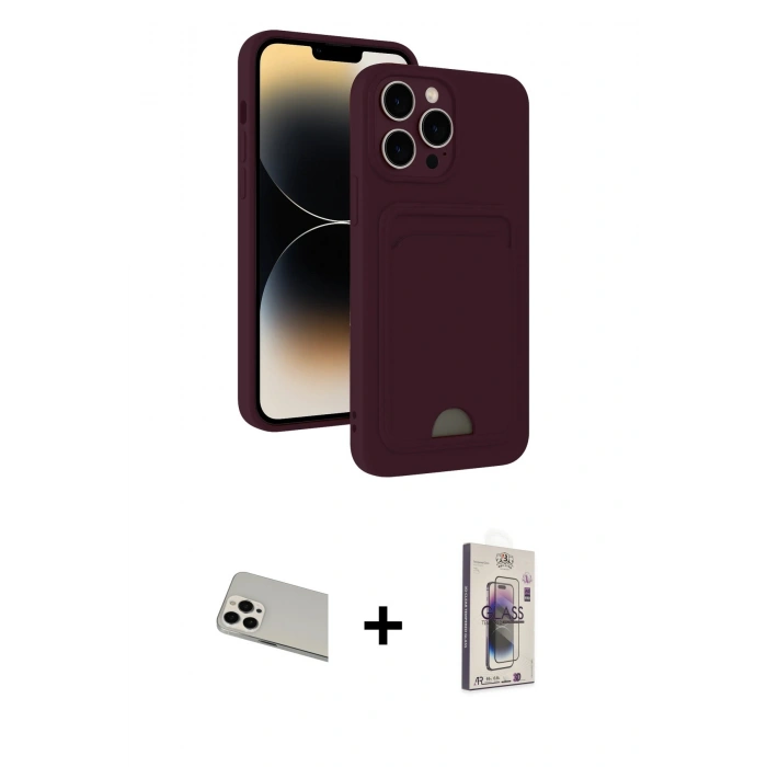 MARSİLYAN™- iPhone 13 Pro Max Kılıf Vadi Çizgi Prime - Siyah Bilvis 3D Cam Ekran Koruyucu + Rainbow Kamera Lens Koruma Cam - BZ