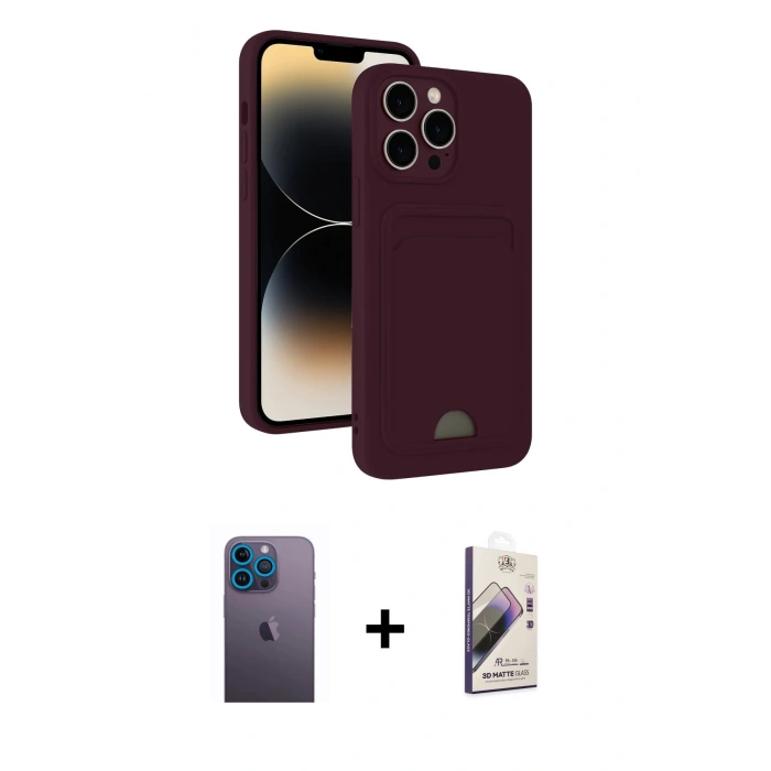 MARSİLYAN™- iPhone 13 Pro Max Kılıf Vadi Çizgi Prime - Siyah Bilvis 3D Mat Cam Ekran Koruyucu + Neon Fosforlu Kamera Lens - MI