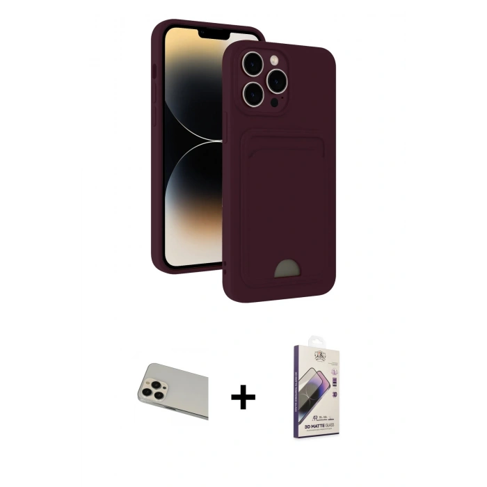 MARSİLYAN™- iPhone 13 Pro Max Kılıf Vadi Çizgi Prime - Siyah Bilvis 3D Mat Cam Ekran Koruyucu + Rainbow Kamera Lens Koruma Cam - REGD