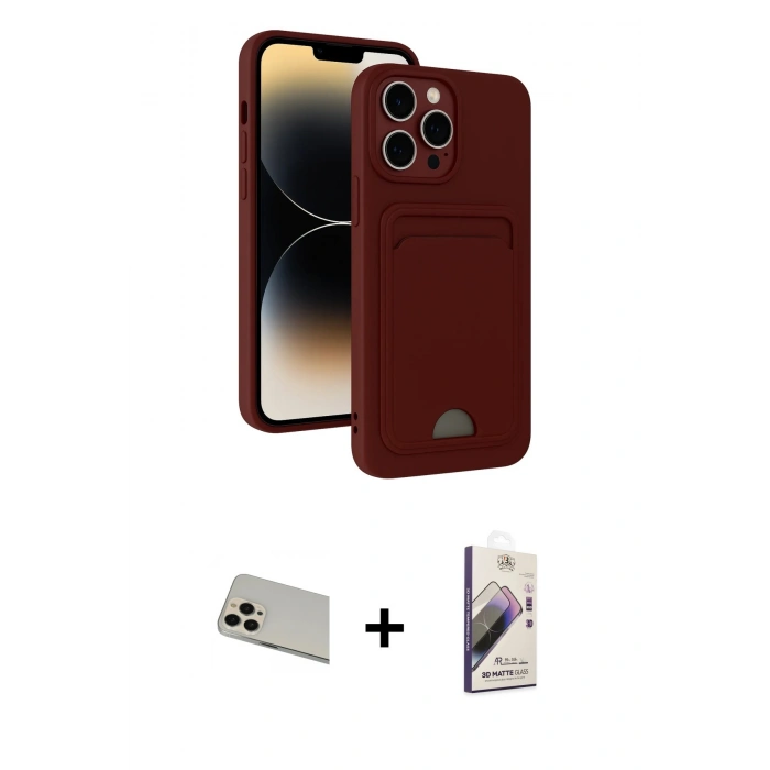 MARSİLYAN™- iPhone 13 Pro Max Kılıf Vadi Çizgi Prime - Siyah Bilvis 3D Mat Cam Ekran Koruyucu + Rainbow Kamera Lens Koruma Cam - REGD
