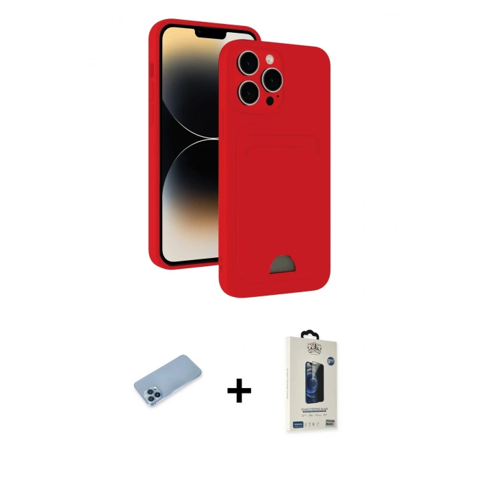 MARSİLYAN™- iPhone 13 Pro Max Kılıf Vadi Çizgi Prime - Siyah Bilvis Hayalet Cam Ekran Koruyucu + Shine Kamera Lens Koruma Cam - MI