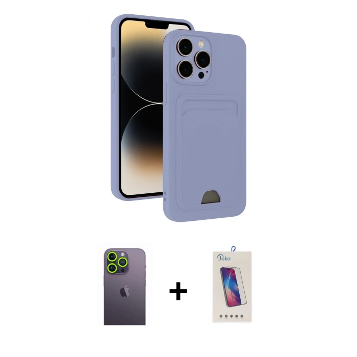 MARSİLYAN™- iPhone 13 Pro Max Kılıf Vadi Çizgi Prime - Siyah Joko 5D Cam + Neon Fosforlu Kamera Lens - YL