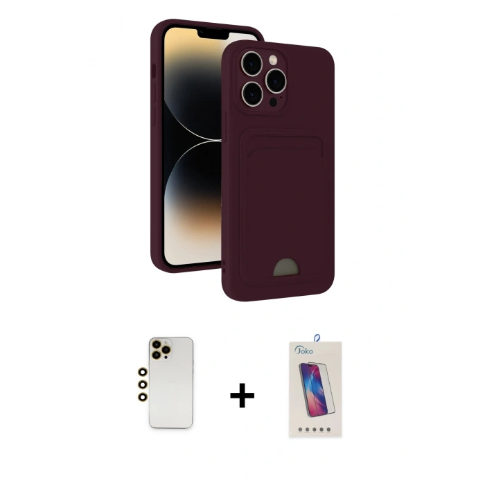 MARSİLYAN™- iPhone 13 Pro Max Kılıf Vadi Çizgi Prime - Siyah Joko 5D Cam + Shine Kamera Lens - GD