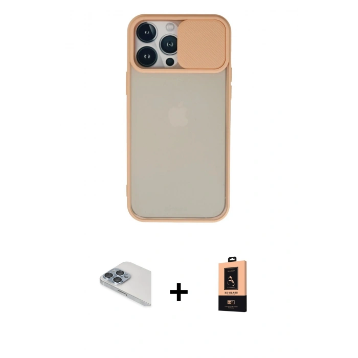 MARSİLYAN™- iPhone 13 Pro Max Kılıf Vadi Çizgi - Şeffaf Maxco Cam Ekran Koruyucu + Sierra Blue Pers Alüminyum Kamera Lens